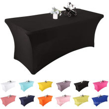 Minorista de lectores Spandex manteles para la mesa rectangular de 6 pies Cubierta de la mesa de la mesa de poliéster estirado Cubierta de la cama de las pestañas Toppers